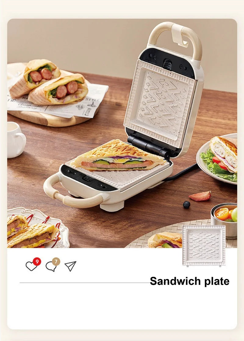 600W Electric Sandwich Machine Waffle Maker Home Toaster Multifunctional Breakfast Machine Takoyaki Pancake Donut Toast Press
