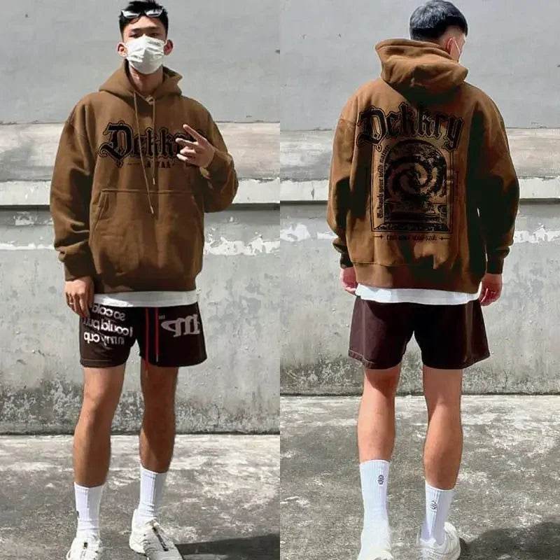 Male Hoodie Harajuku Fashion Loose Autumn New In Men's Hooded Sweatshirt Funny Cheap Streetwear High Quality Pastel Color Cotton - AIAZ