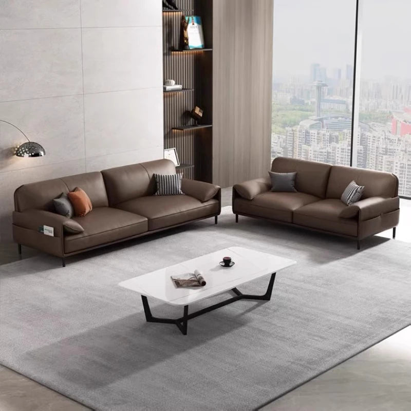 Comfortable Adult Sofa Simple Modern Leather Italian Light Luxury Sofas Business Reception Designer Sillon Cama Home Furniture