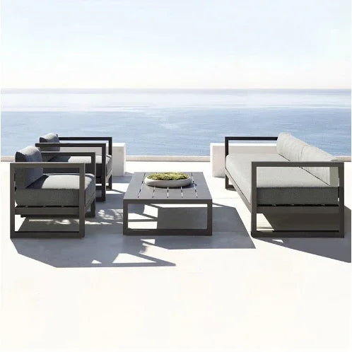 Aluminum Alloy Garden Sofas Waterproof Sunscreen Outdoor Furniture Home Courtyard Balcony Garden Sofa Coffee Table Combination L