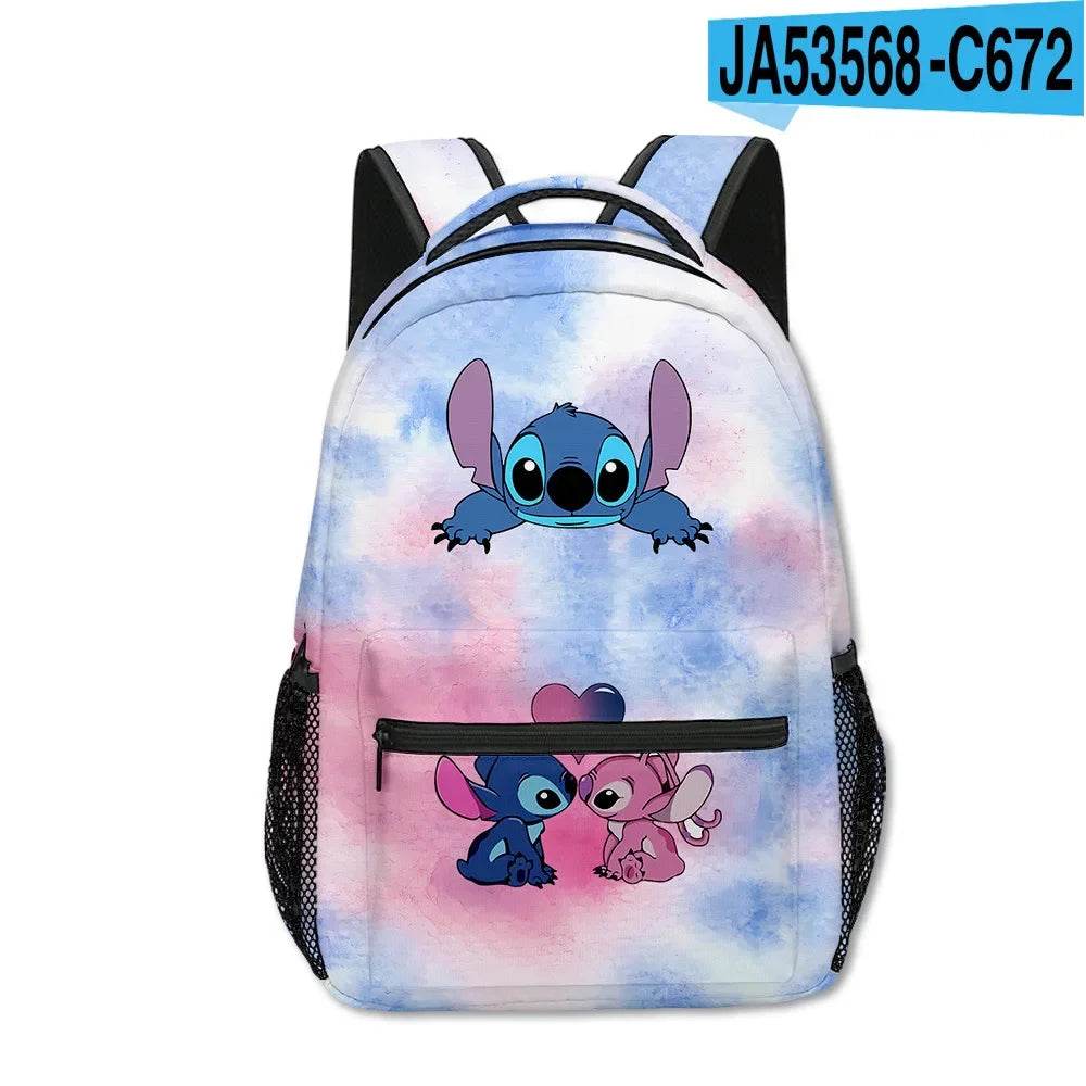 Stitch Primary School Student Anime Backpack Cartoon Large Capacity School Bag Printing Anime Kawaii Cartoon School Bag Mochila - AIAZ