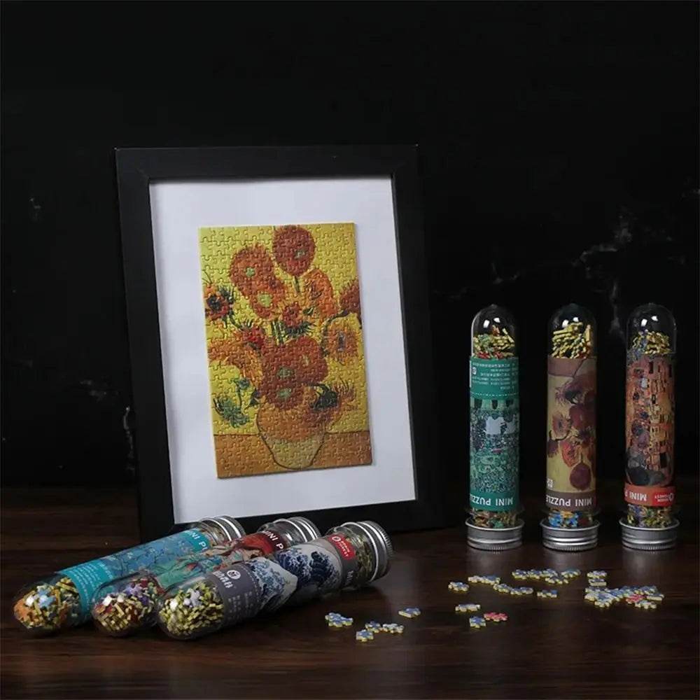 150PCS/Set Oil Painting Jigsaw Puzzles Mini Test Tube Oil Painting Jigsaw Gifts Family Educational Toys Adult Children - AIAZ