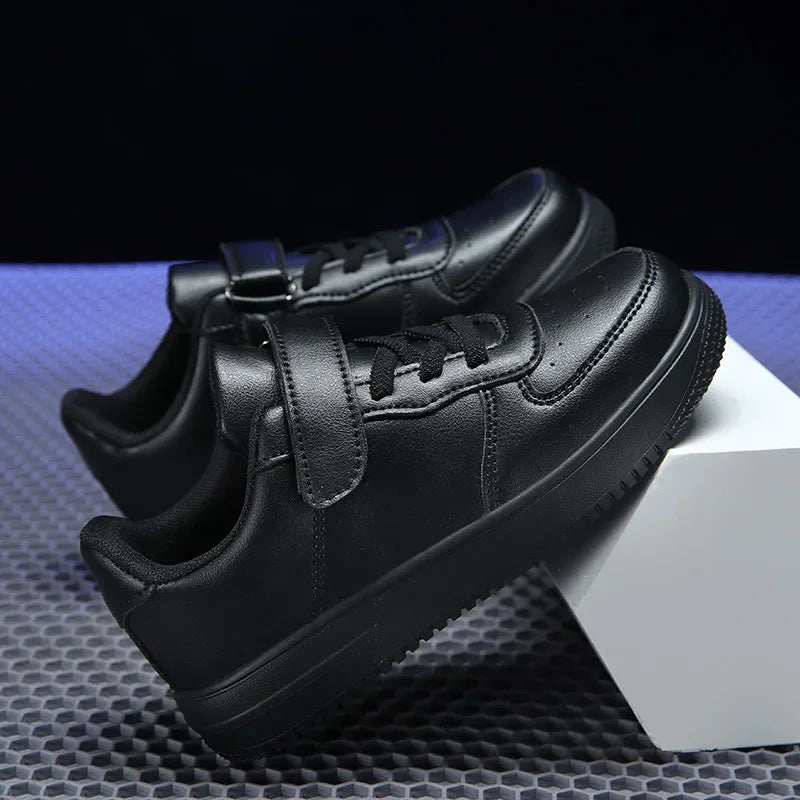 Black Children Shoes Boys Sneaker 6 To 12 Years 2024 New School Leather Kids Casual Sneaker Tennis Sports Shoes for Boy
