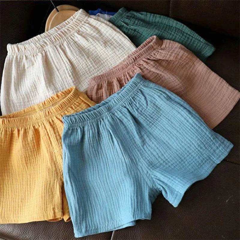 Baby Cotton Linen Shorts Summer New Children's Solid color Short Pant Boys Girls Thin Short Pants Girls Boy Clothing - AIAZ