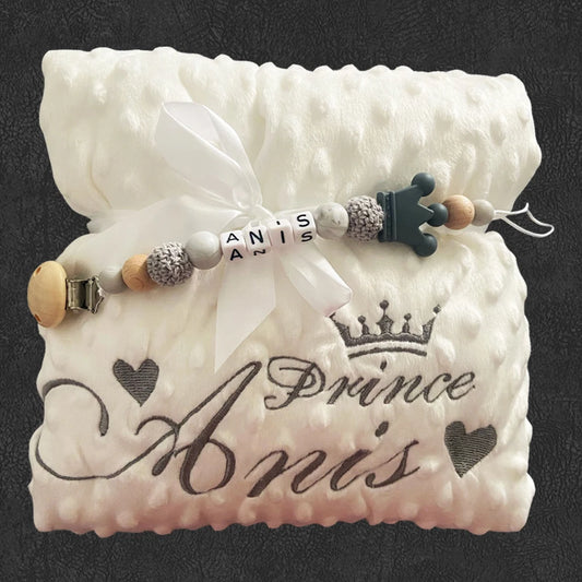 Personalized Bubble Minky Fleece Baby Blanket with Name DIY Custom Toddler Crib Stroller Blanket For Newborn Baby Birthday Gift