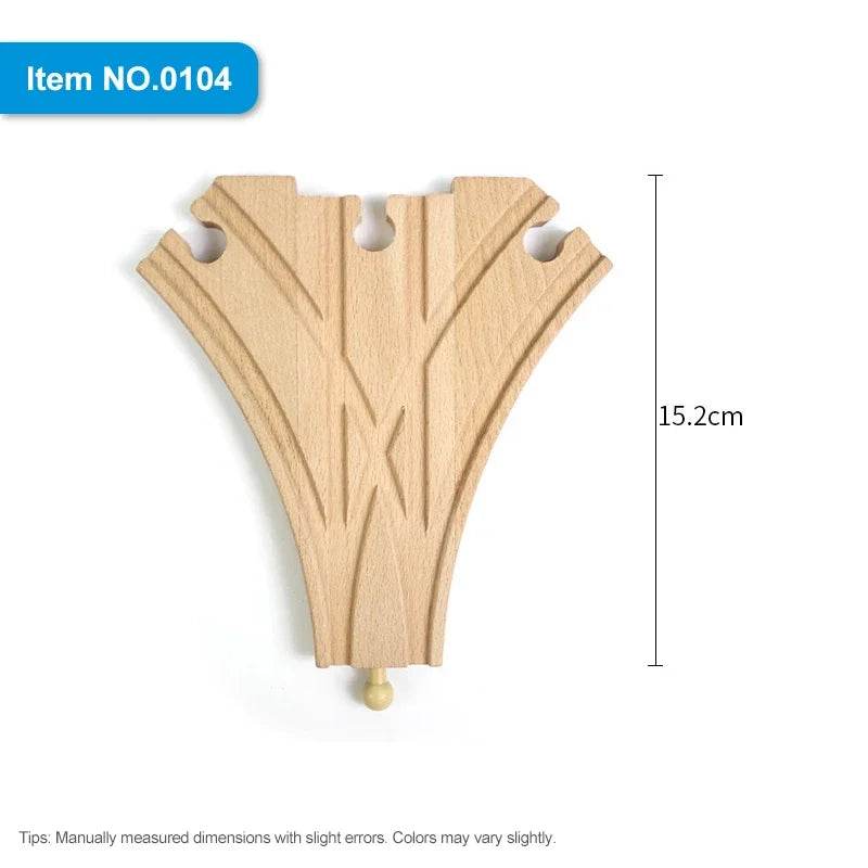 DIY Children Wooden Train Rail Track Accessories Toy Cross Track Railway Toys Compatible All Track for Kids Boys & Girls Gifts - AIAZ