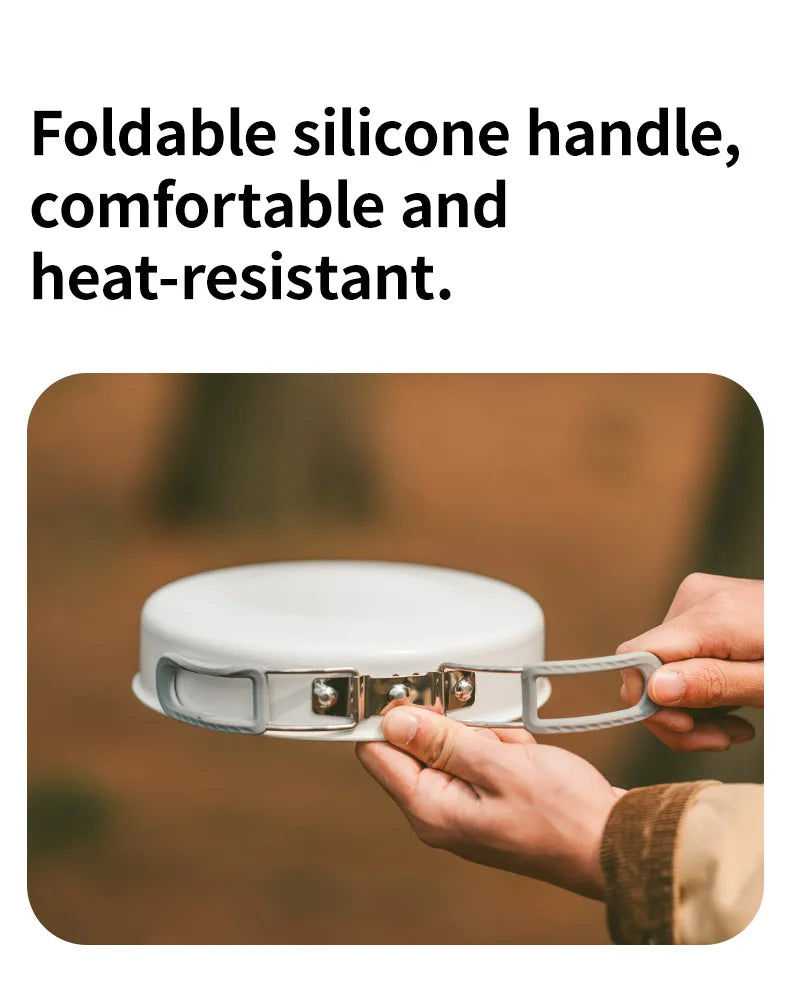 Naturehike Camping Cookware Ceramic Non-Stick Set Lightweight Portable Tableware Kettle Frying Pan Pot Cookset Kitchen Utensils
