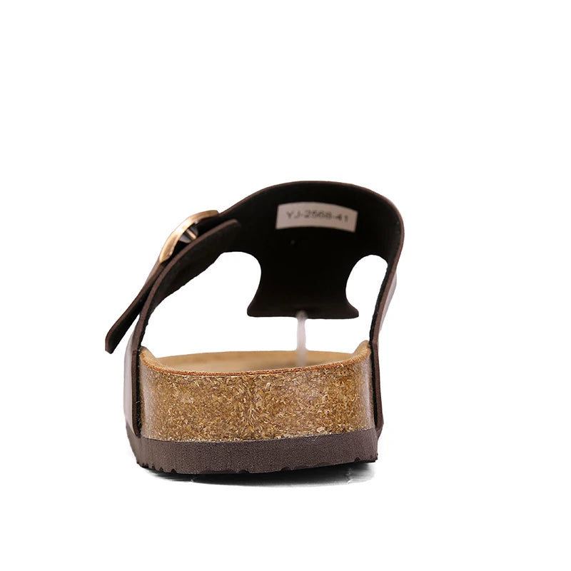 Men's Flip Flops Microfiber Leather Cork Slippers Clogs Outdoor Beach Casual Shoes Chanclas Hombre Durable Non-Slip Luxury Shoes