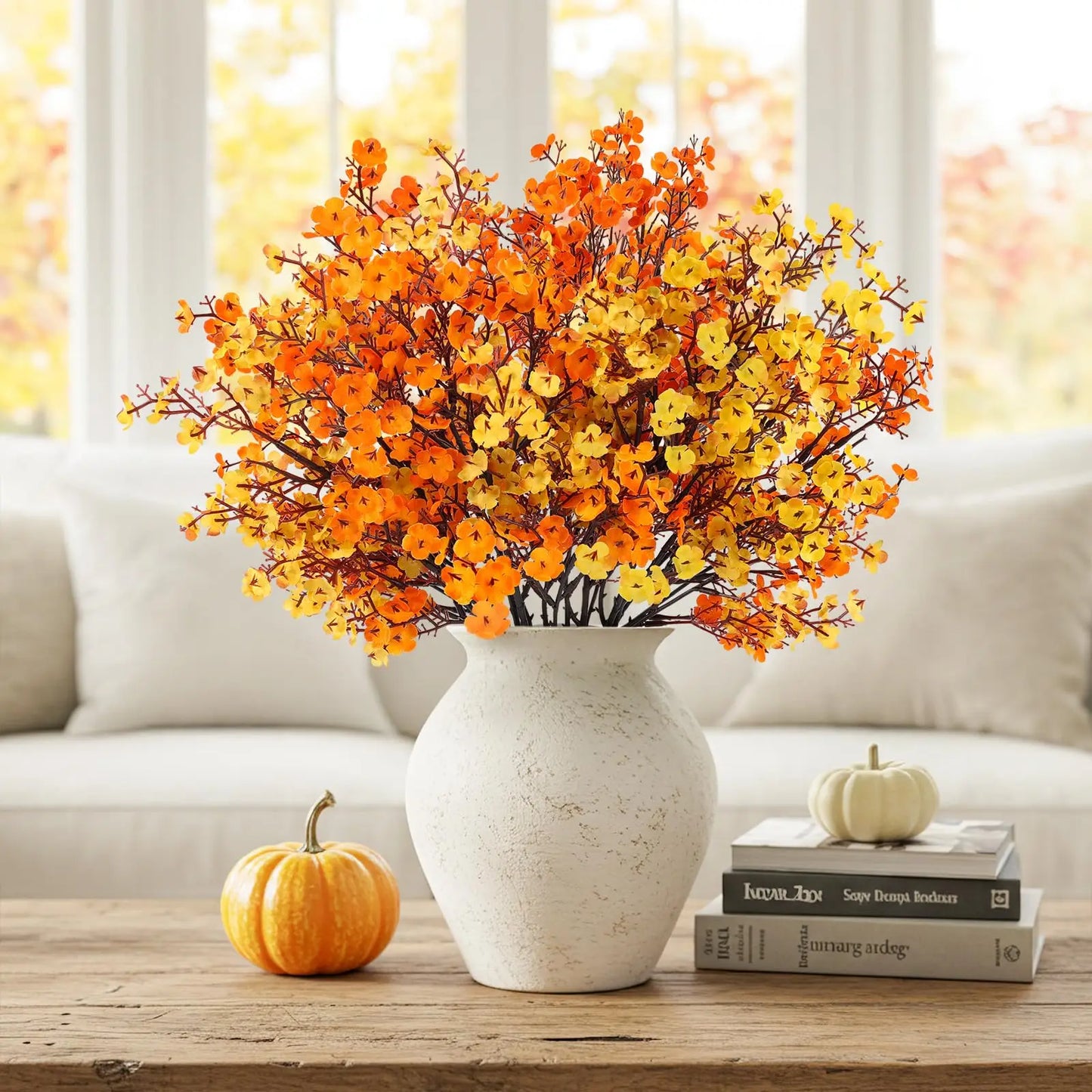 3/1Pcs Fall Babys Breath Artificial Flowers Fake Plants for Home Wedding Centerpiece Table Thanksgiving Party Autumn Decorations