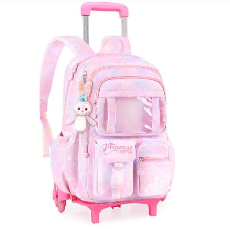 School Rolling backpack Bags school wheeled backpack for girls kids School trolley bag for girls school bag wheels for girls - AIAZ