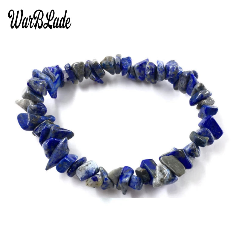 New Women Bracelets Bangles Natural Gem Stone Bracelet Irregular Stretch Chip Beads Nuggets Bracelets Bangles Crystal Wristband