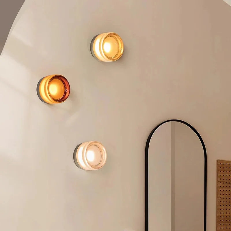 IWHD Home Decor LED Wall Lights Fixtures Glass Aluminum Corridor Bedroom Living Room Nightlights Modern Moon Lamp Miroir Mural
