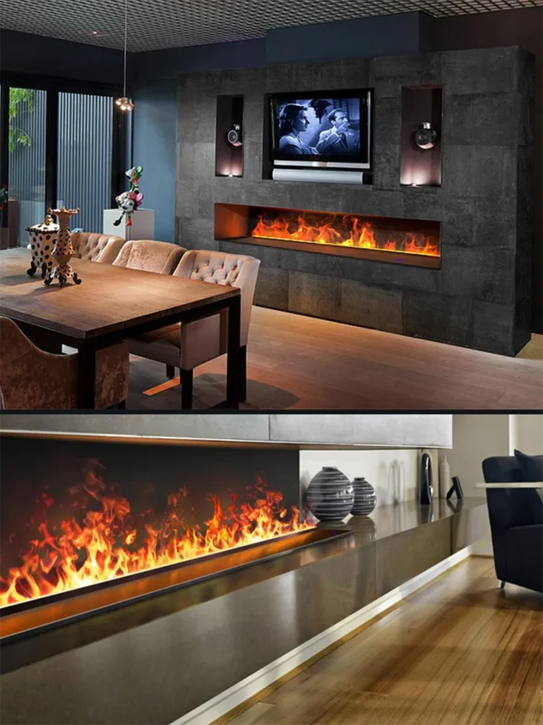 Upgraded LED Electric Fireplace 128 Color Flames Safe Touch APP Remote Controller Fireplace for Living Room/Office