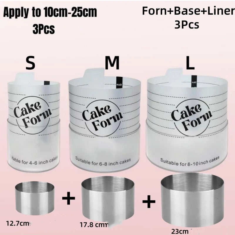 Adjustable Round Cake Ring Mold Retractable Fondant Mousse Cake Ring Acrylic Circle Baking Ring Cake Tools Round Cake Form Kit