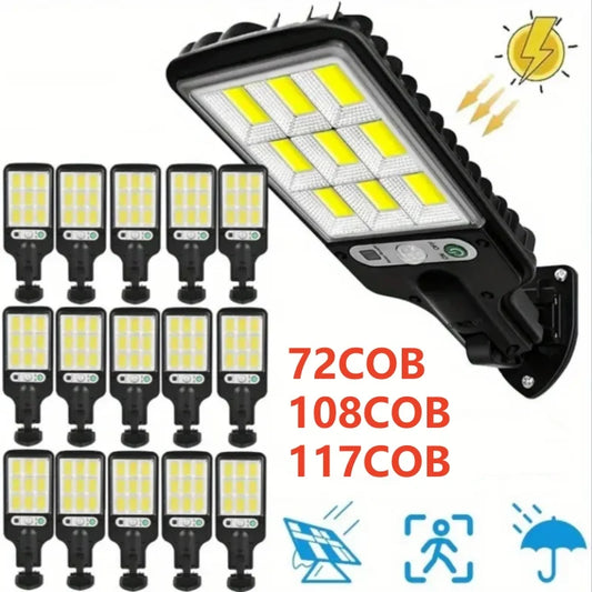 Solar Outdoor LED Wall Light with Human Body Waterproof 3modes Induction for Garden Terrace Garage Courtyard and Street Lighting