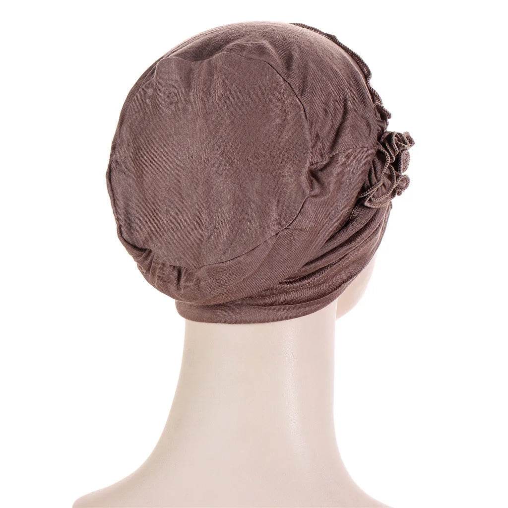 Muslim Fashion Flowers Turban Cap Solid Color Women Hijabs Islamic Chemo Cap Head Scarf Ladies Head Wrap Cover Hijab Scarf - AIAZ