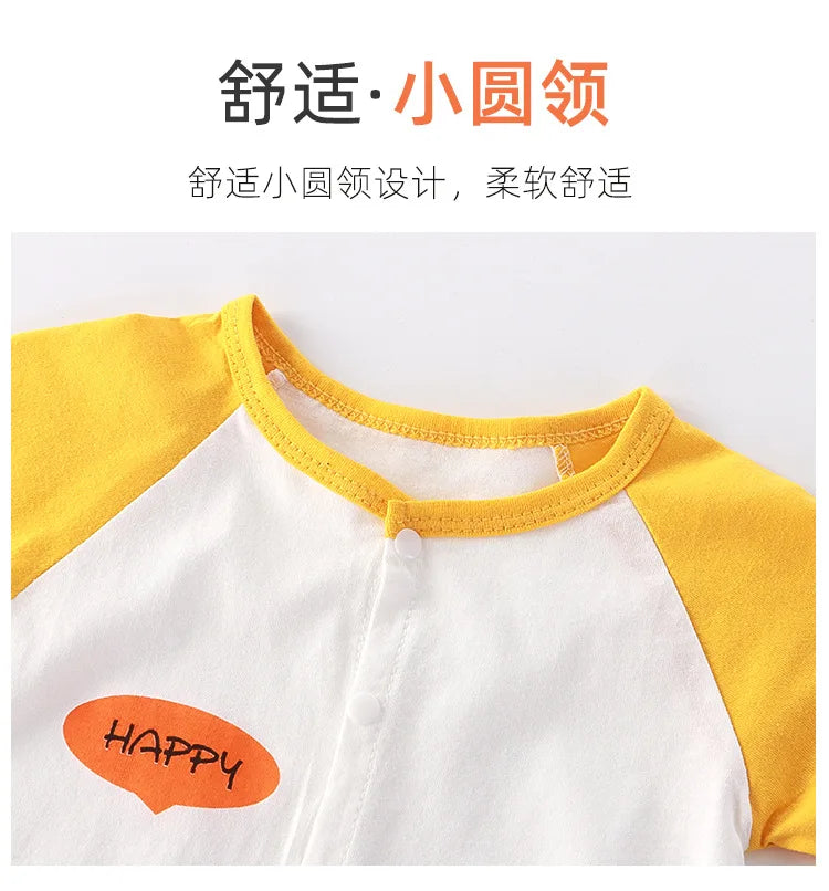 Newborn Clothes Cute Cartoon Dinosaur Tiger Shark Lion Print Strap Comfortable Summer Boys Girl 0-18 Short Sleeved Baby Jumpsuit