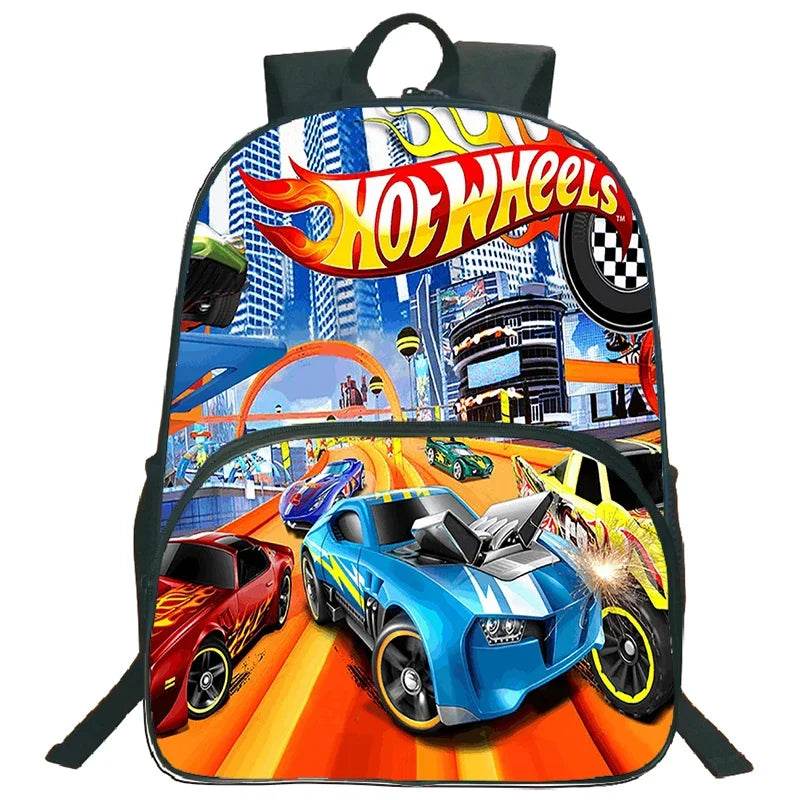 Hot Wheels Let's Race Print Backpack 3pcs Set Boys Girl Child School Bookbag Large Capacity Student Backpack Back to School Gift - AIAZ