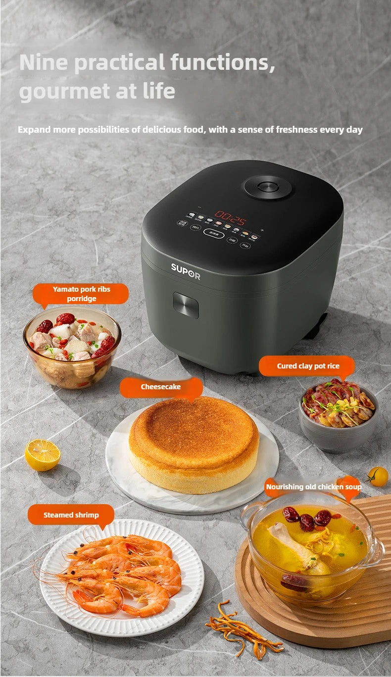 New Rice Cooker Intelligent Multifunctional 4L Household Thick Kettle Rice Cooker Large Capacity Cooking Pot