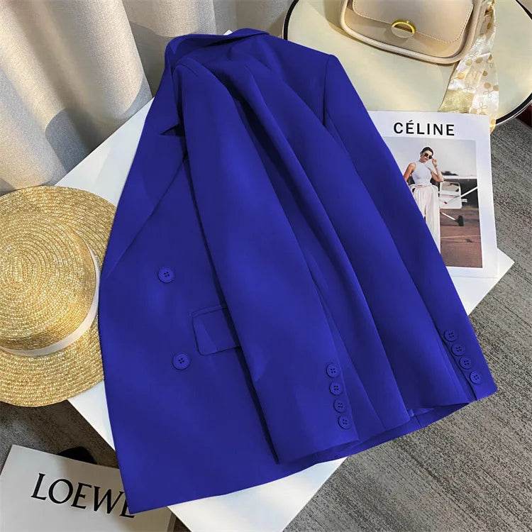 Casual Office Lady Blazer Women 2024 Fashion Long Sleeve Jacket Blazers Femme Outwears Coat Autumn Winter Clothes - AIAZ