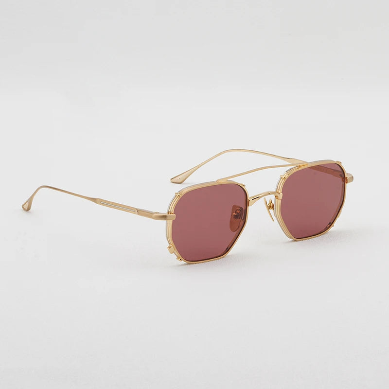MARBOT Sunglasses Double Bridge Design Handmade Quality Alloy Rectangular Designer Brand Classic Alloy Glasses Outdoor UV400