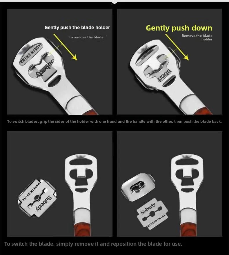 Foot Care Tool Kit Profional Dead Skin Removal Foot File Set with 0 Blades Foot Scraper Board Personal Hygiene Tool