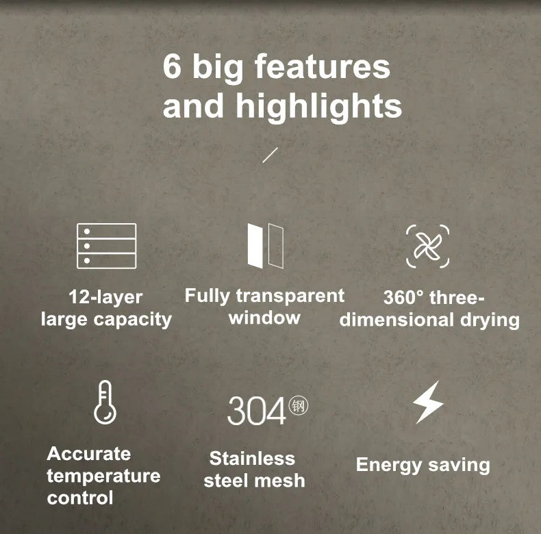 220V 110V Dry Fruit Machine Food Dehydration Dryer Fruit Dryer Commercial Stainless Steel Food Dryer Dried Vegetables Pet Snacks