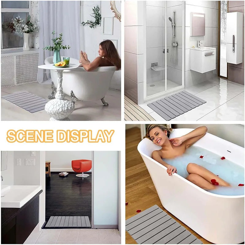 Foldable Foot Mat Quick Drying Bathroom Rug 100% Diatomaceous Earth Bath Mat  Non Slip Diatomite Mats Bathroom Accessories