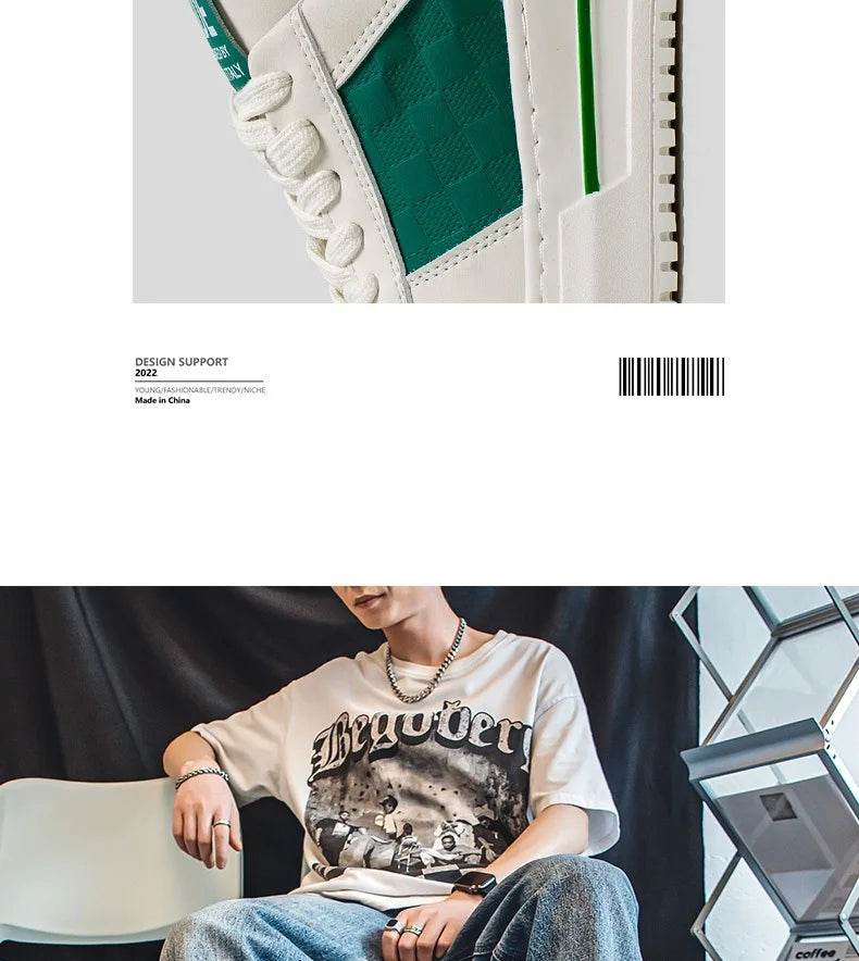 Men's Casual Shoes 2025 New Fashion Platform Shoes Outdoor Casual Sneakers Men Street Skate Shoe Lace-up Shoes Zapatillas Hombre - AIAZ