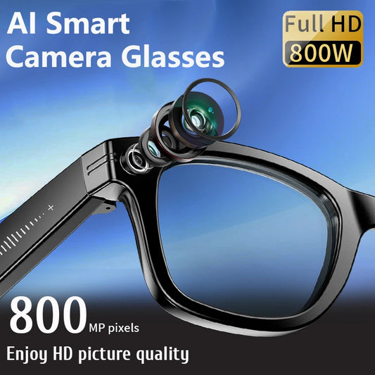 LIGE AI Smart Glasses With 800W HD Video Sport Sunglasses Bluetooth Call Voice Assistant Music Player Smart Glasse For Men Women