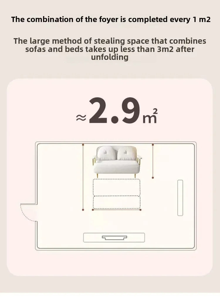 Foldable Sofa New Sofa Bed Dual Use Single Small Unit Balcony Living Room Multi Functional Clouding Stretching Relaxing Sofa