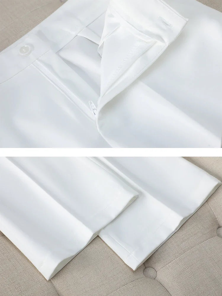 Elegant Pink Purple Black White Ladies Pant Suit Women Female Business Work Wear Jacket and Trouser Blazer 2 Piece Set