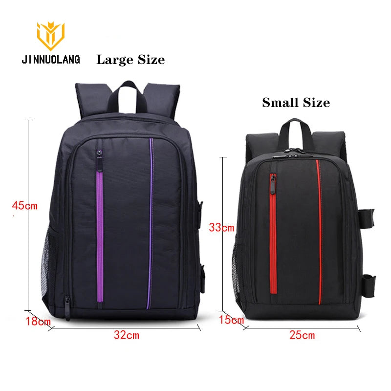 JINNUOLANG Unisex Photograph Waterproof Backpack Camera Shoulders Bags Nylon Case Fit 15.6'' Laptop Travel Outdoor DSLR  Mochila