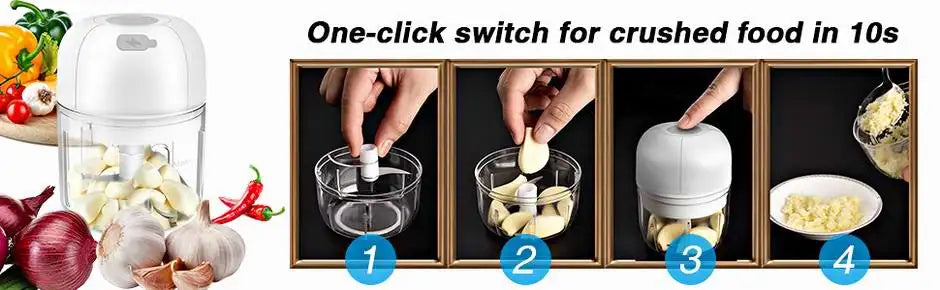 Baby Mini Wireless Electric Food Mixer 100ml/250ml Portable Chopper Usb Charging Ginger Chili Vegetable Masher Machine Kitchen