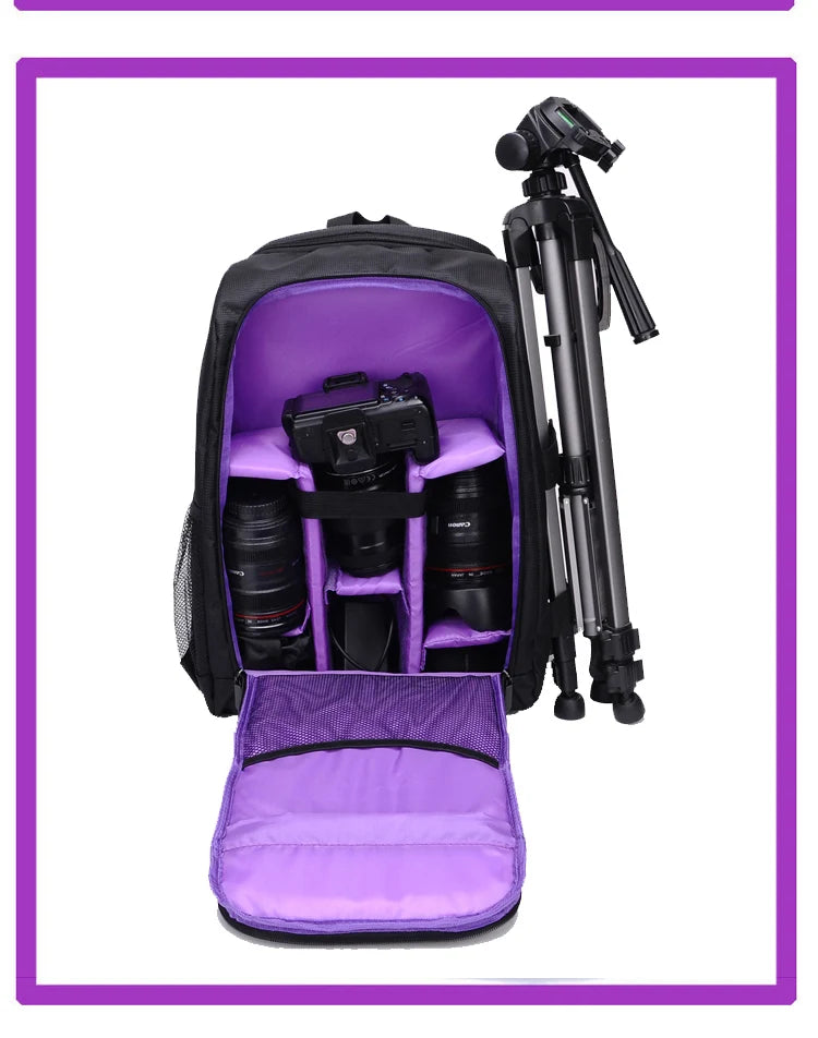 JINNUOLANG Unisex Photograph Waterproof Backpack Camera Shoulders Bags Nylon Case Fit 15.6'' Laptop Travel Outdoor DSLR  Mochila