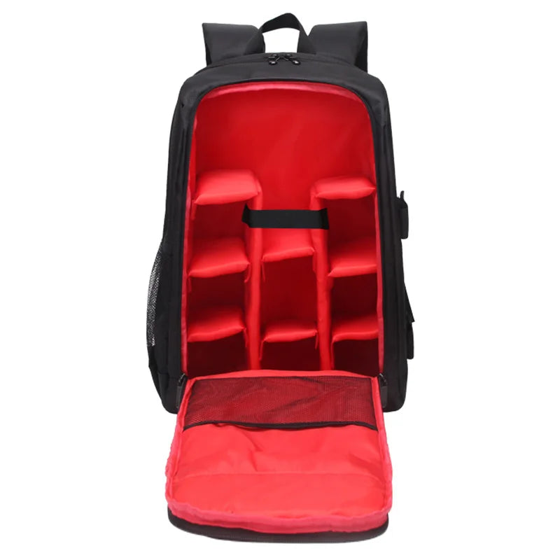 JINNUOLANG Unisex Photograph Waterproof Backpack Camera Shoulders Bags Nylon Case Fit 15.6'' Laptop Travel Outdoor DSLR  Mochila