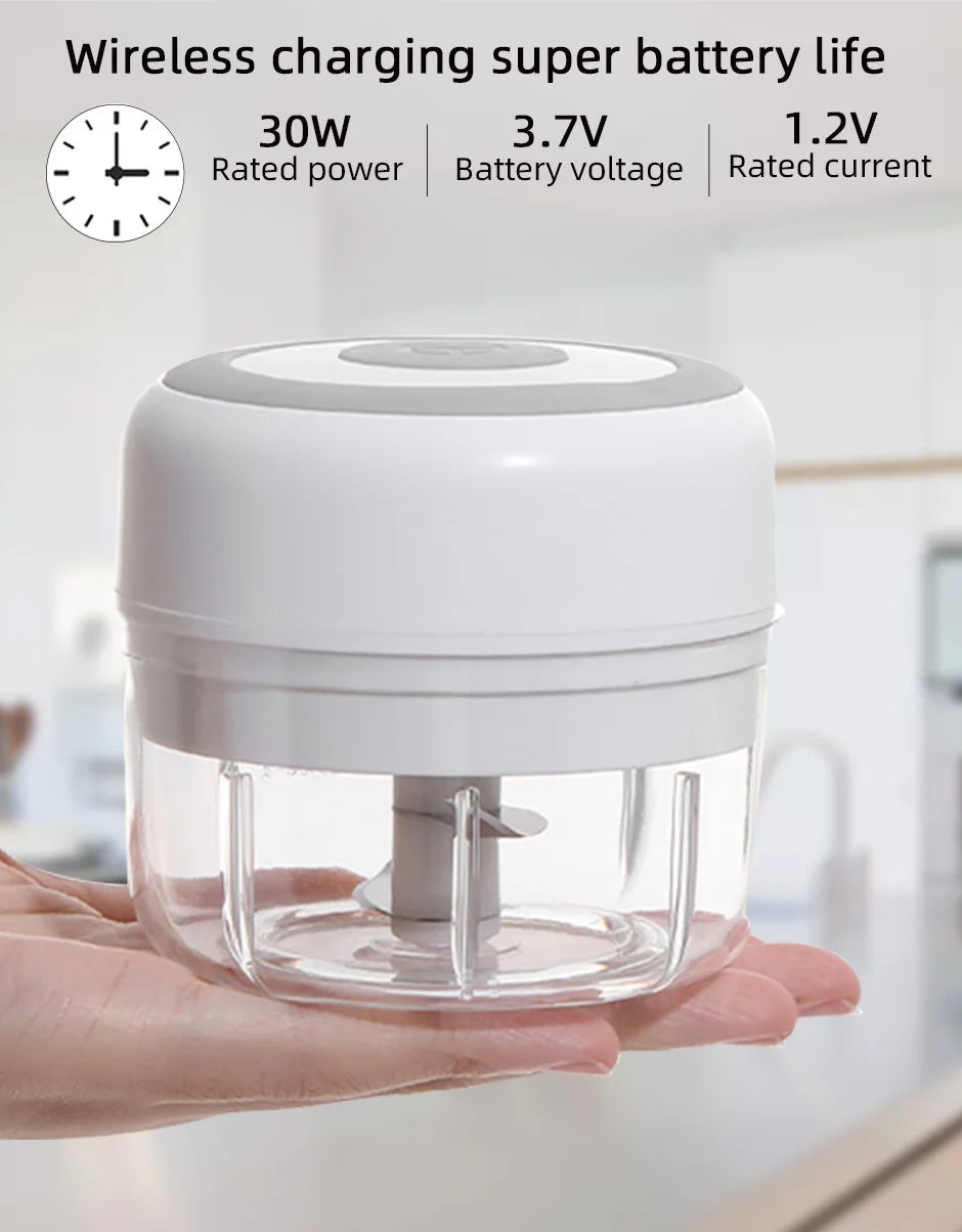 Baby Mini Wireless Electric Food Mixer 100ml/250ml Portable Chopper Usb Charging Ginger Chili Vegetable Masher Machine Kitchen