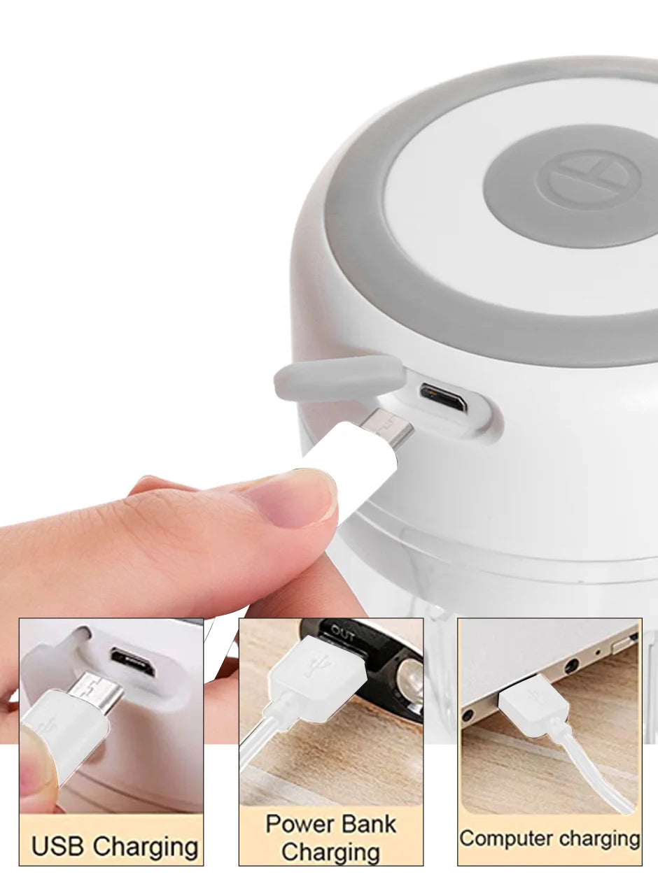 Baby Mini Wireless Electric Food Mixer 100ml/250ml Portable Chopper Usb Charging Ginger Chili Vegetable Masher Machine Kitchen
