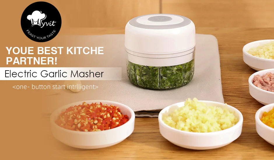 Baby Mini Wireless Electric Food Mixer 100ml/250ml Portable Chopper Usb Charging Ginger Chili Vegetable Masher Machine Kitchen