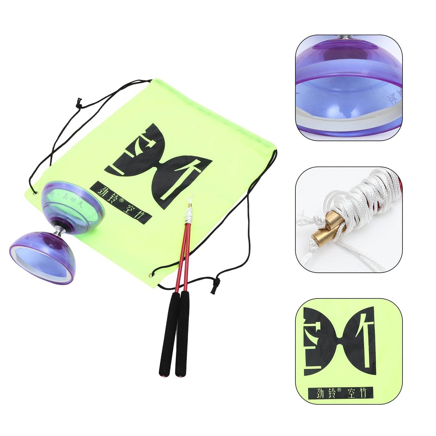 1 Set Professional Diabolo Of Triple Bearing Diabolo Toy Diabolo Yoyo Chinese Diabolo Toy Bearing Fitness Toy For Elderly NEW - AIAZ